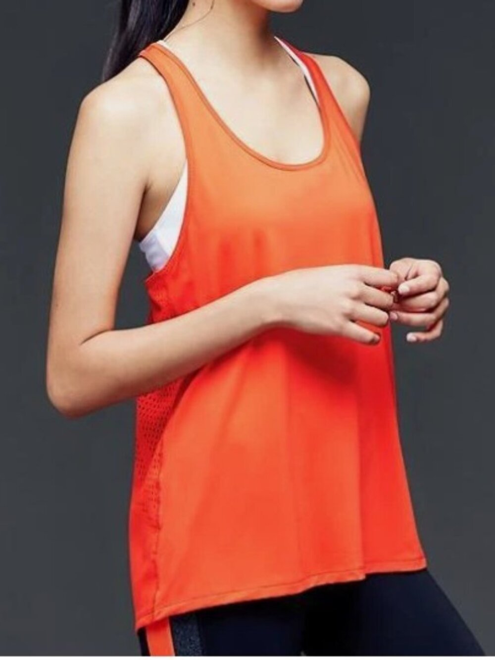 GapFit Cool Dry Performance Activewear Coral Tank Top - Racerback